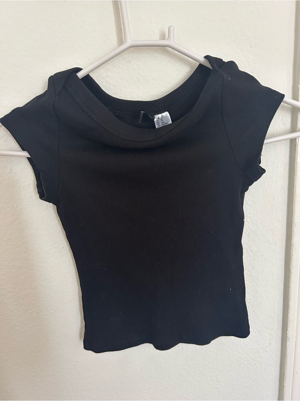 Divided Black Ribbed Tank Top